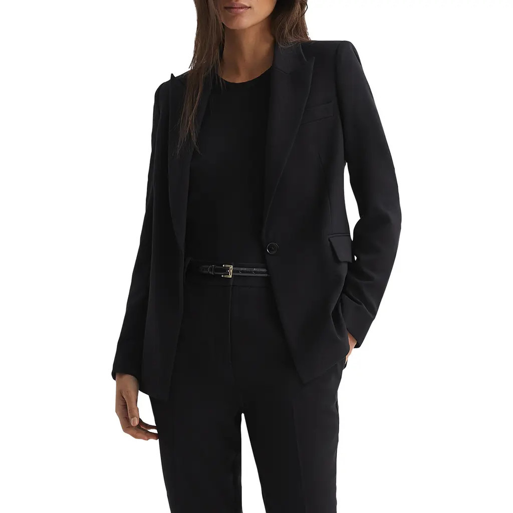 Reiss Gabi Peak Lapel Blazer in Black at Nordstrom, Size 2 Us | Nordstrom