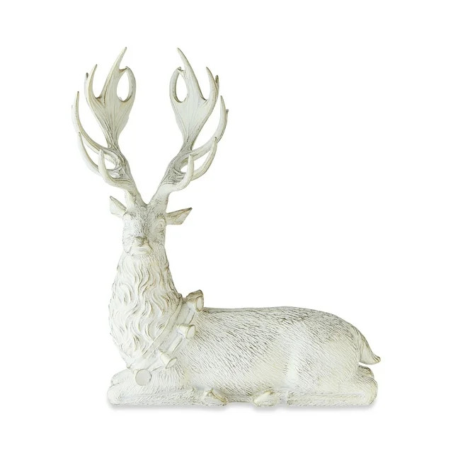 My Texas House My Texas House White Champagne Sitting Deer Christmas Tabletop Decoration, 12.25 i... | Walmart (US)