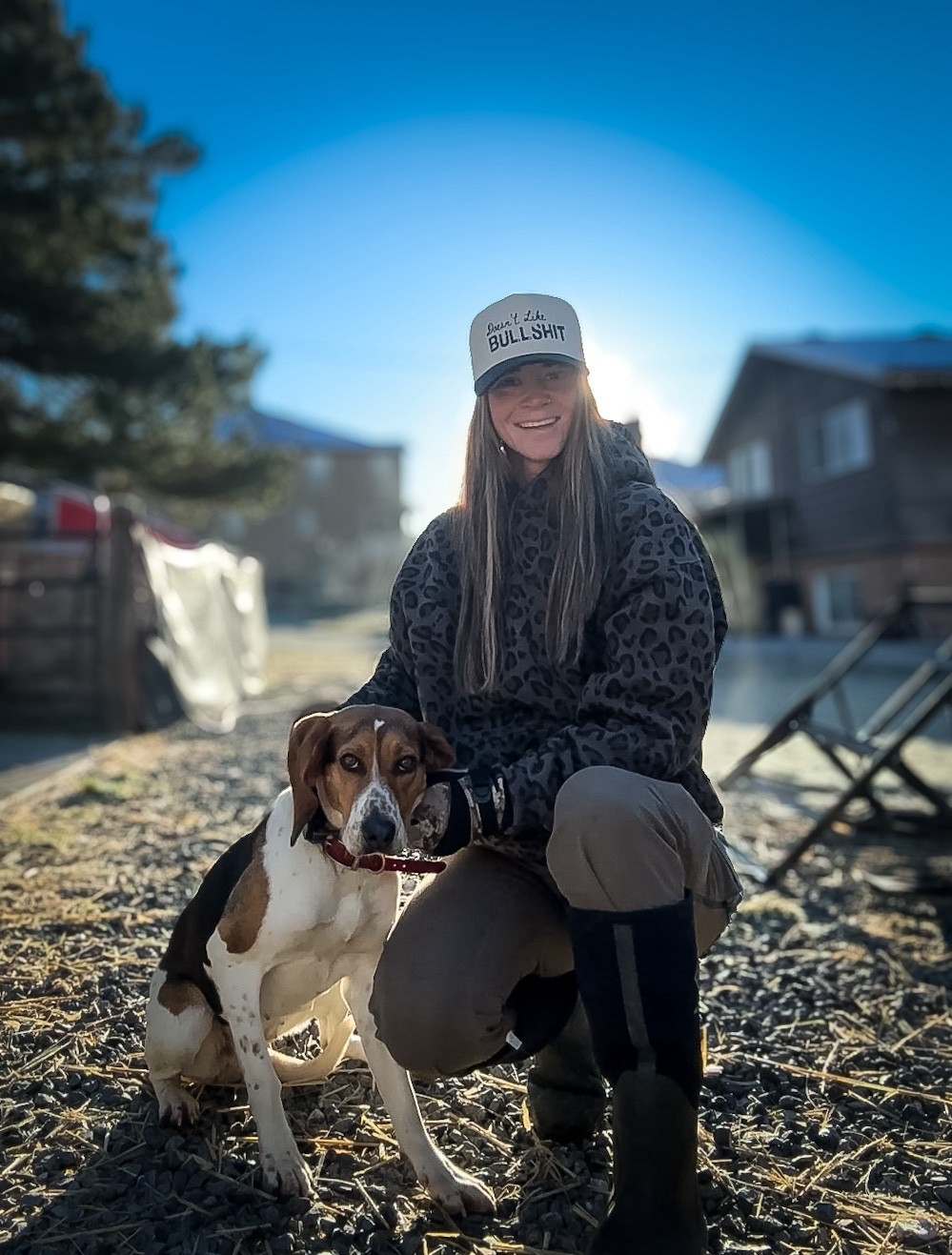 Just a girl and her hound 🖤

Hat “Doesn’t like bullshit” from @two_hearts_printing on insta
Pants from @kuiu on insta 

#LTKSeasonal #LTKdayinmylife #LTKmorningroutine
