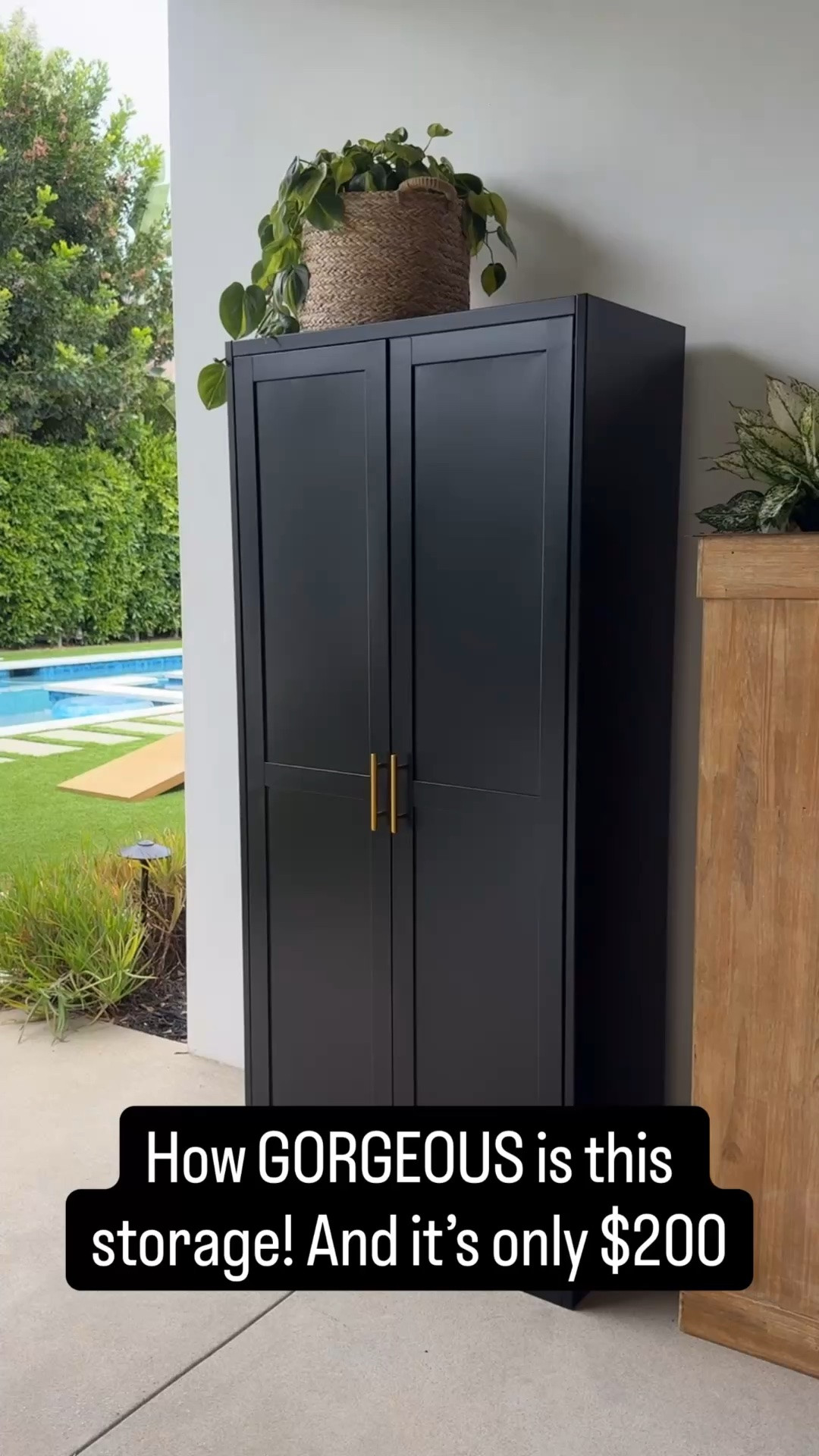 I could not love the storage cabinet more! It’s technically meant for a garage or pantry/indoor use. But I’m using it on my covered outdoor patio and it’s perfect! I put sunscreen, goggles, and pool towels in it! So it’s been the perfect outdoor storage for me! ￼￼

#LTKHome #LTKOver40