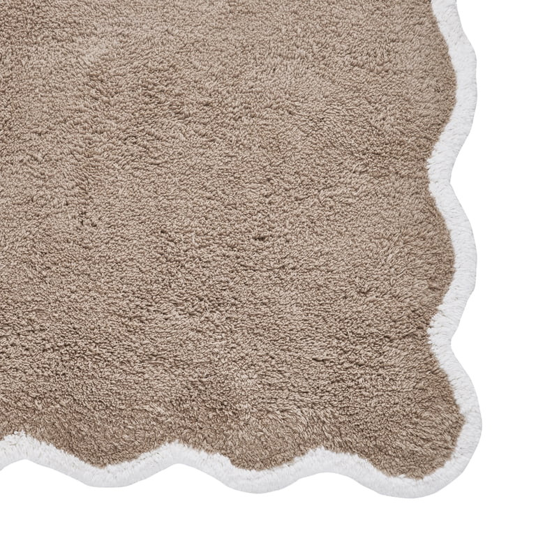 My Texas House Whitney Taupe Scallop Cotton Bath Rug Runner, 24 in x 60 in | Walmart (US)