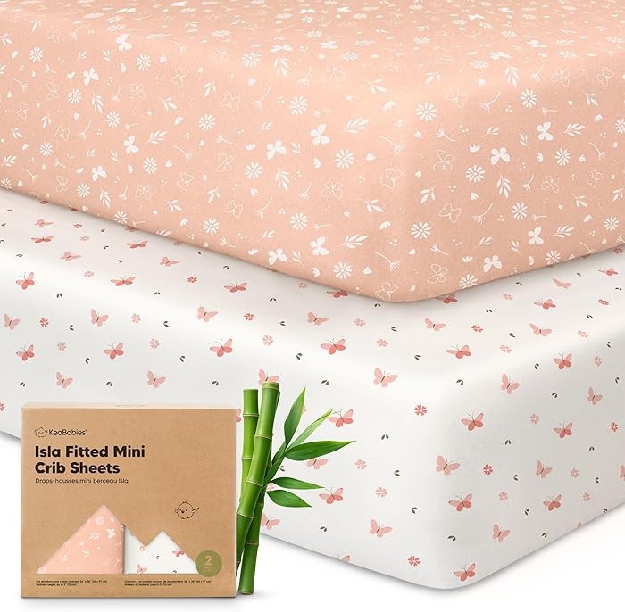 Pack and Play Sheets Fitted - 2-Pack Mini Crib Sheets for Pack N Play Mattress 38x26, Soft & Cozy... | Amazon (US)