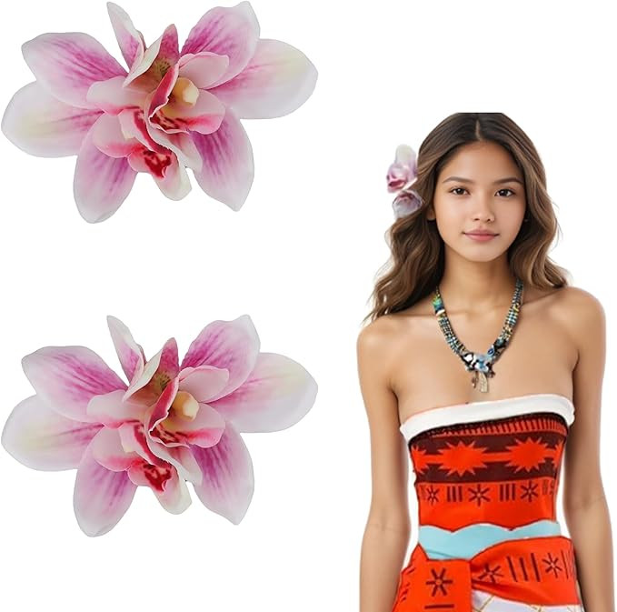 2 Pack Hawaiian Hair Flowers Women’s Floral Orchid & Hibiscus Flower Hair Clips - Artificial Fl... | Amazon (CA)