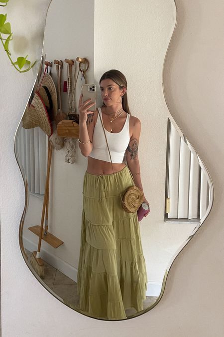 Dreamy whimsical green maxi skirt outfit 🌿🧚✨🧝🏼‍♀️🫶🏼

#LTKSeasonal #LTKunder100 #LTKstyletip