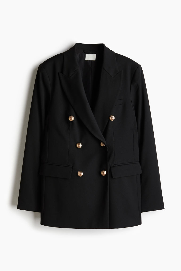 H & M - Double-Breasted Blazer - Black | H&M (US + CA)