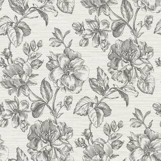RoomMates 28.29 sq. ft. Tamara Day Flower Girl Gray Peel and Stick Wallpaper RMK12519RL - The Hom... | The Home Depot