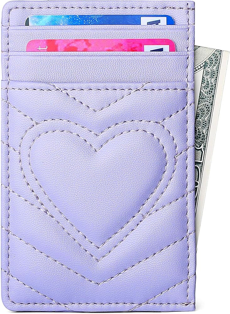 Quilted Leather Card Holder Wallet with RFID Blocking | Amazon (US)