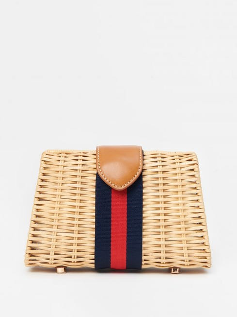 Olivia Wicker Clutch in Stripe | J.McLaughlin