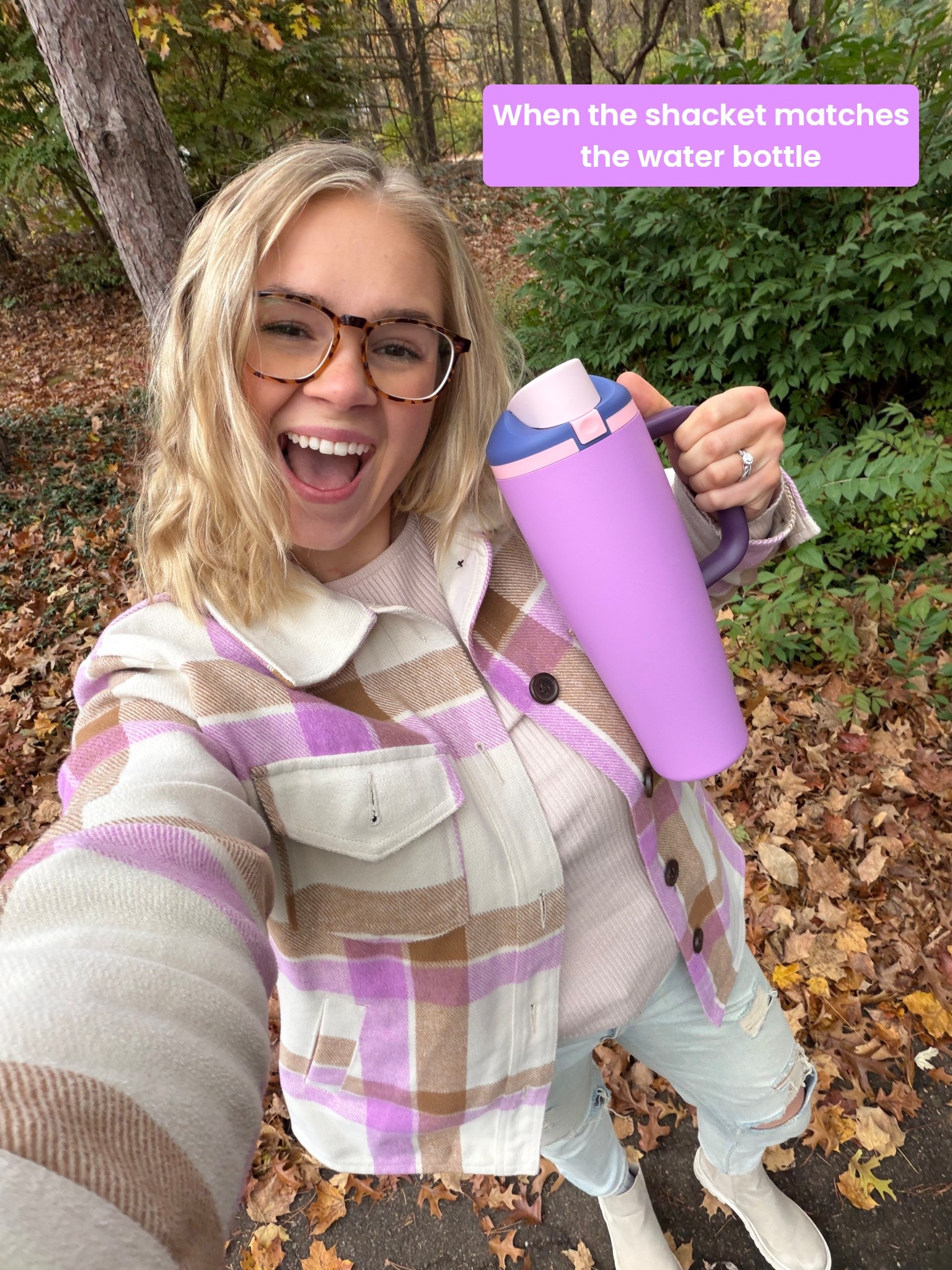 When your outfit matches your water bottle!
Plaid jacket, owala water bottle, fall outfit


#LTKSeasonal #LTKBeauty #LTKMidsize