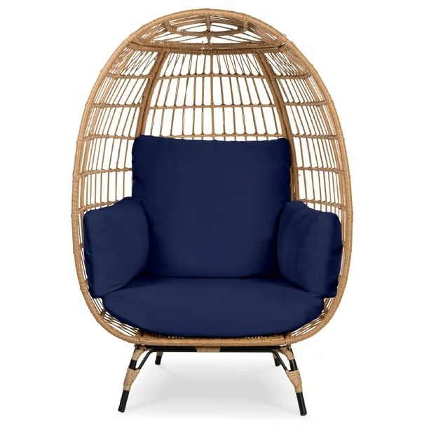Best Choice Products Wicker Egg Chair Oversized Indoor Outdoor Patio Lounger w/ Steel Frame, 440l... | Walmart (US)