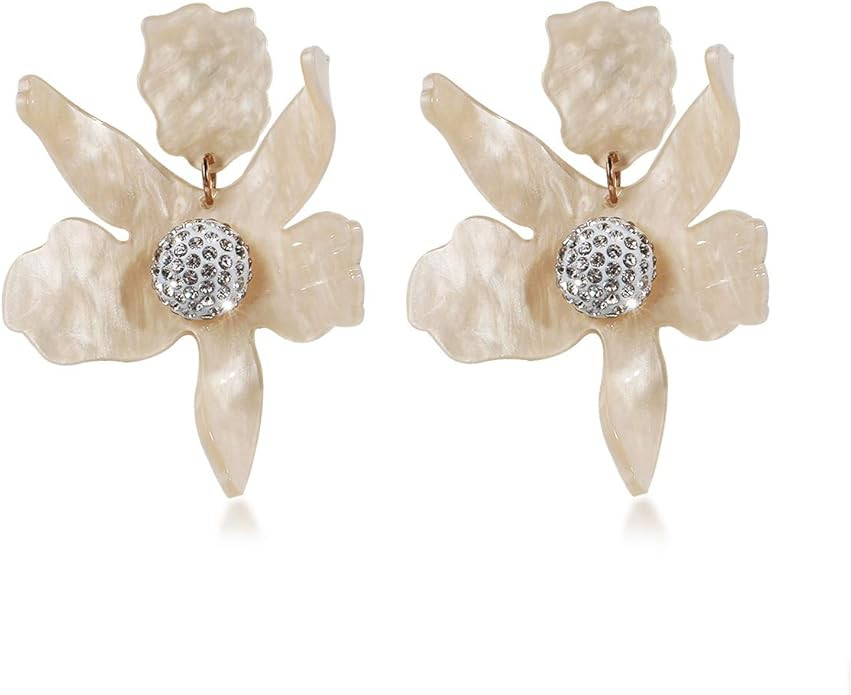 Boho Stud Earrings for Women - Chic Flower Statement Earrings with Gold Flower Bud, Great for Sis... | Amazon (US)