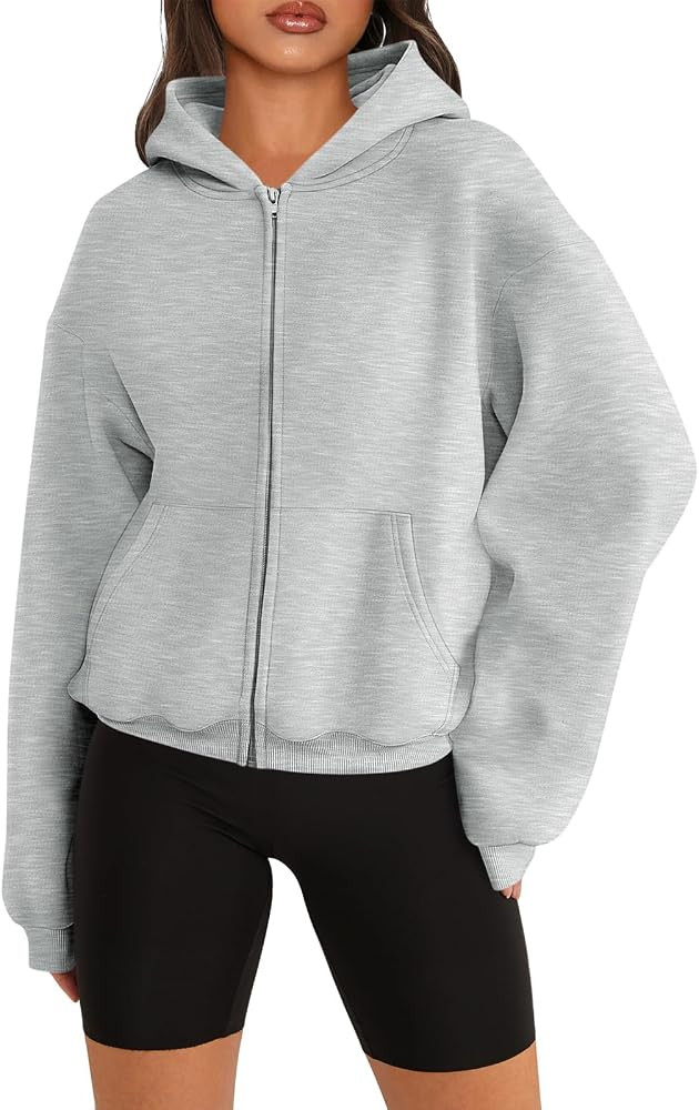 Womens Zip Up Hoodies Long Sleeve Sweatshirts Fleece Hooded Jacket Fall Outfits Clothes 2024 | Amazon (US)