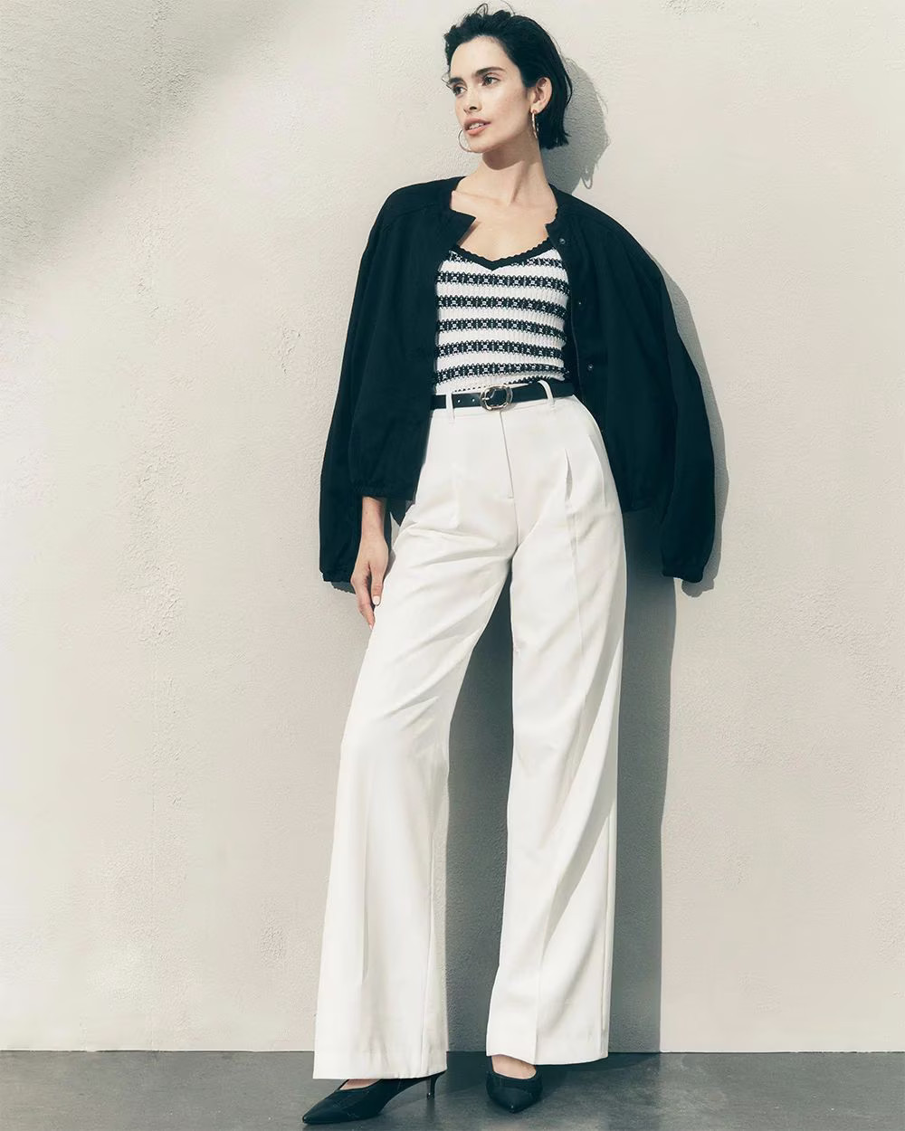 Pleated Wide Leg Pants | White House Black Market