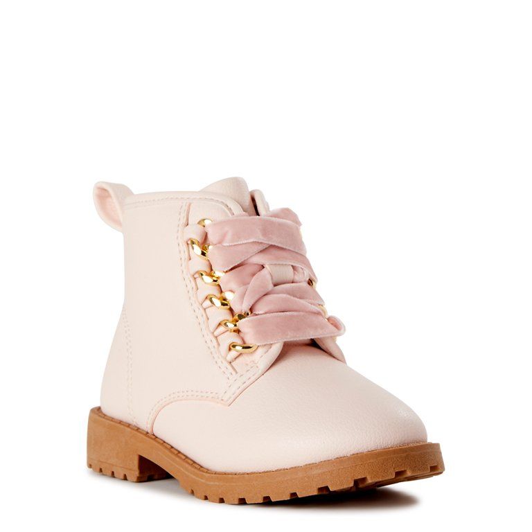 Wonder Nation Baby Girls' Chain Loop Combat Boots, Sizes 2-6 - Walmart.com | Walmart (US)