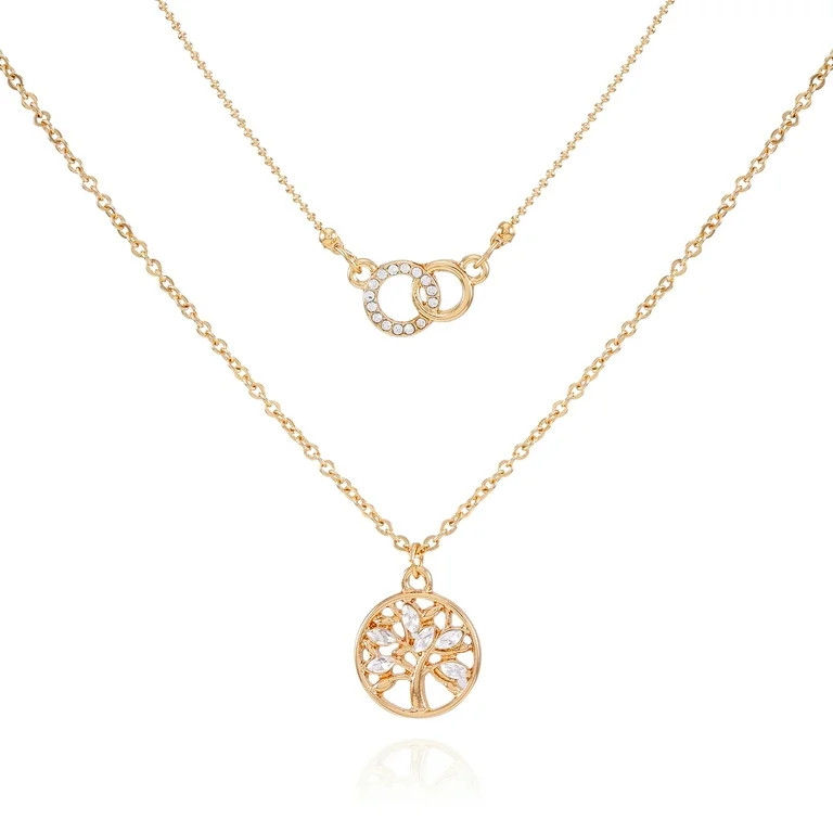 Time and Tru Women's Dainty Tree of Life Goldtone Necklace Set | Walmart (US)