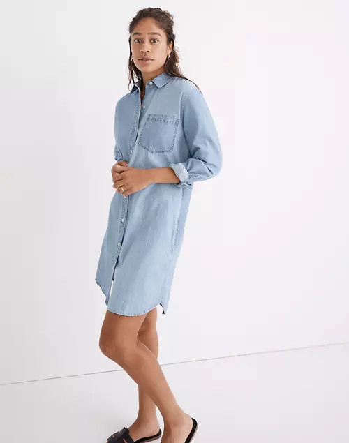 Madewell x Solid & Striped® Denim Colorblock Shirtdress | Madewell