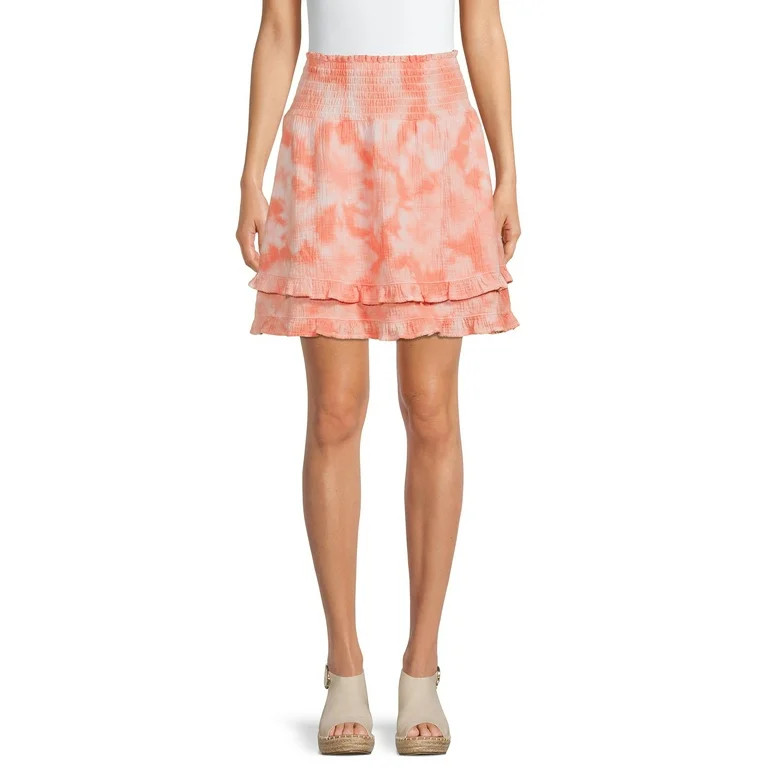 Time And Tru Women's Coordinating Tiered Mini Skirt | Walmart (US)