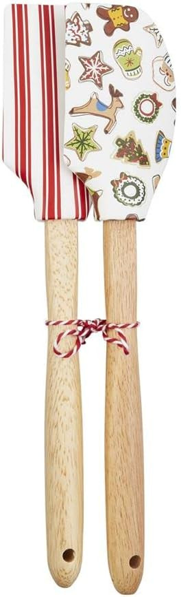 Mud Pie Christmas Spatula Set, Stripes, 12" | Amazon (US)