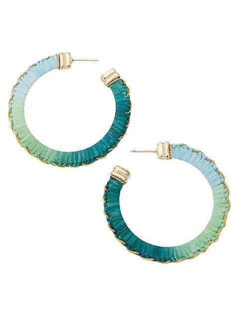Belo 24K-Gold-Plated &amp; Raffia Hoop Earrings | Saks Fifth Avenue