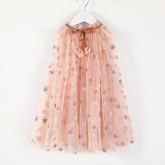 Princess Fairy Tulle Cape for Little Girls Halloween Costume with Dress Up Accessories Tiara Crow... | Amazon (US)