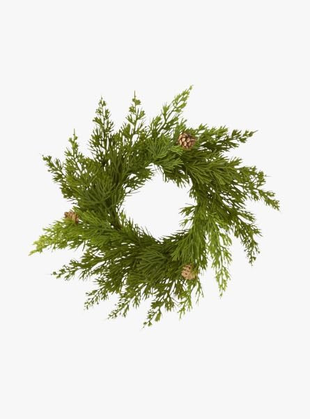13 Inch Real Touch Cedar Pine Candle Ring with Twigs and Pinecones | Amazon (US)