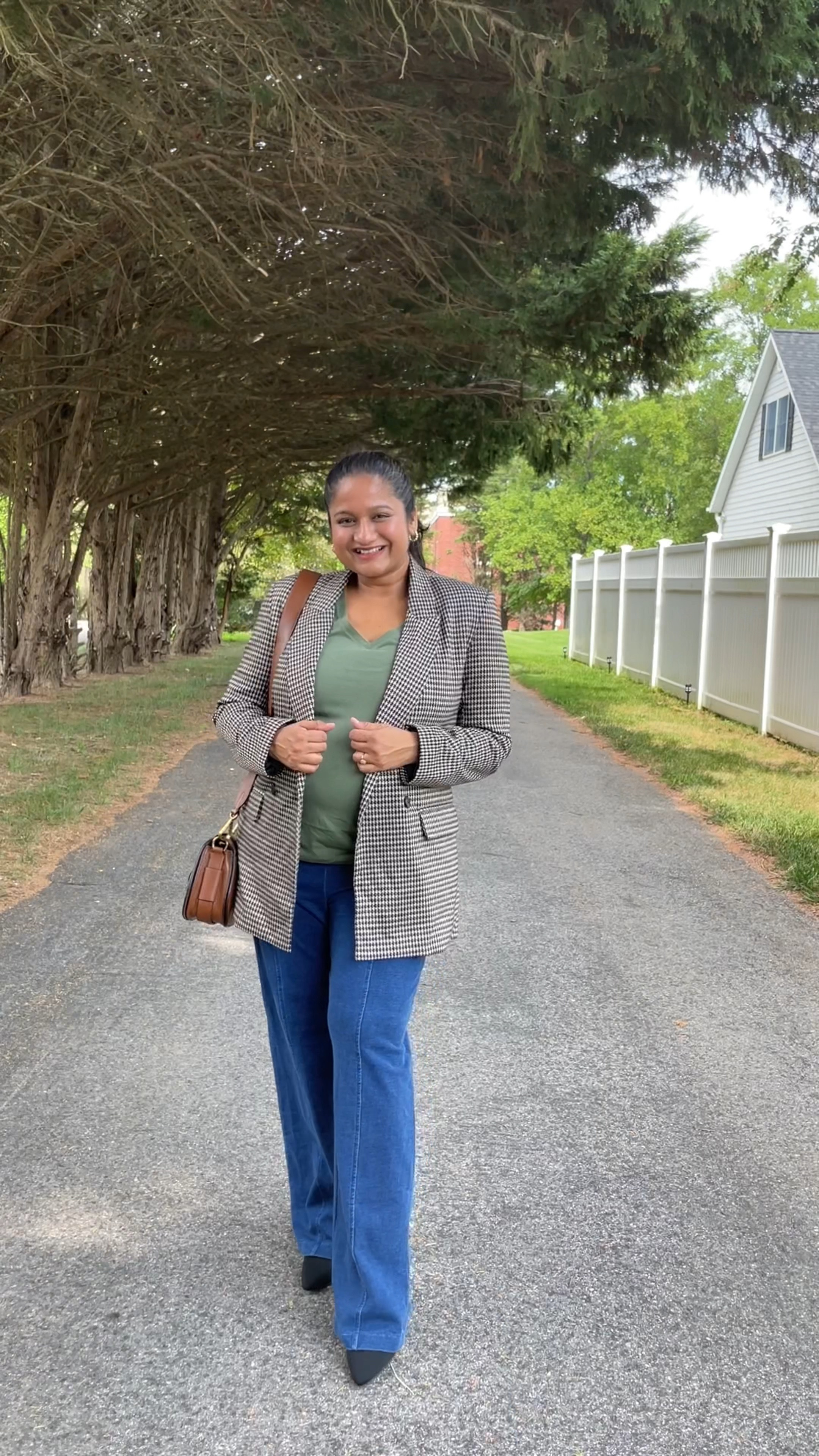 Fall outfit with denim wide leg pants . Maternity outfit, pregnancy style

@gap pants in size S 
@wearpact maternity tee in size S

#LTKBump #LTKFindsUnder50 #LTKVideo