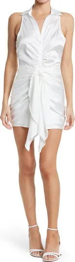 Sleeveless Front Knot Tie Satin Dress | Nordstrom Rack