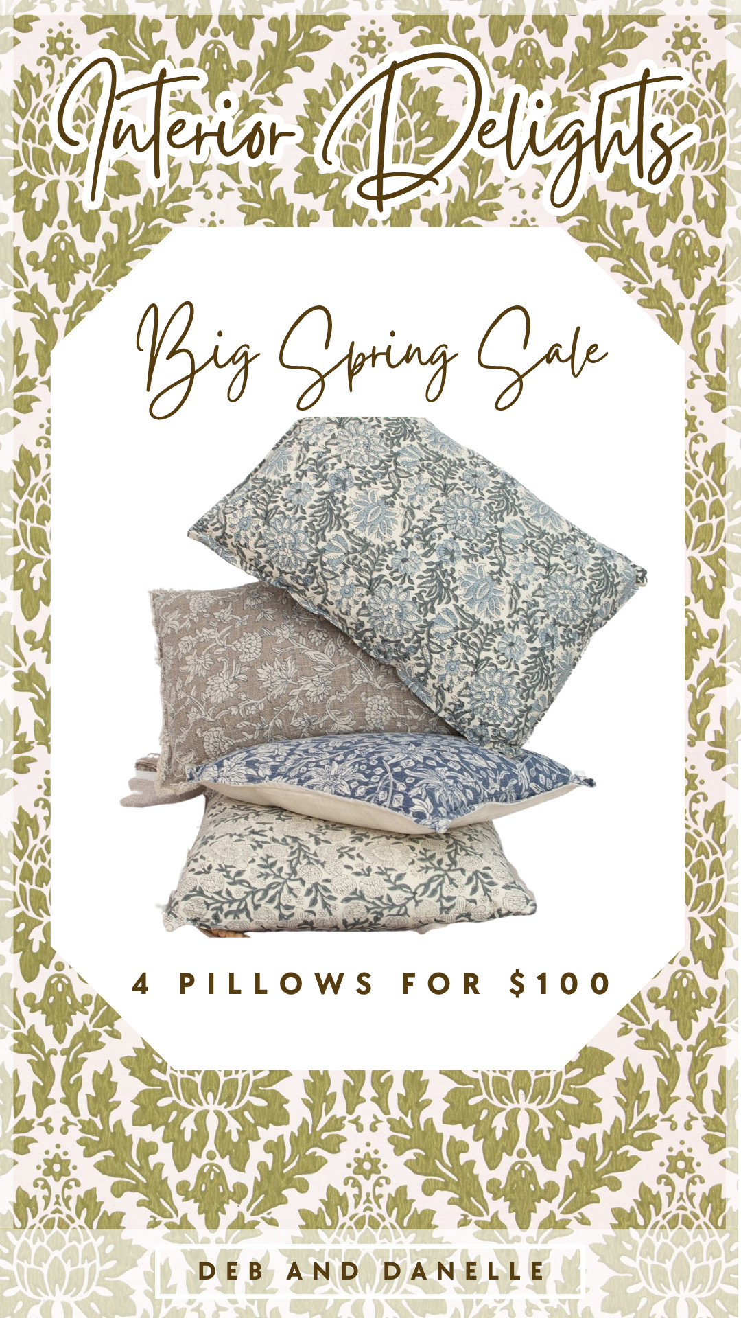 Interior Delights is running a special on their throw pillows. You can get four for $100.  

 #LTKSeasonal #LTKHome #LTKSaleAlert