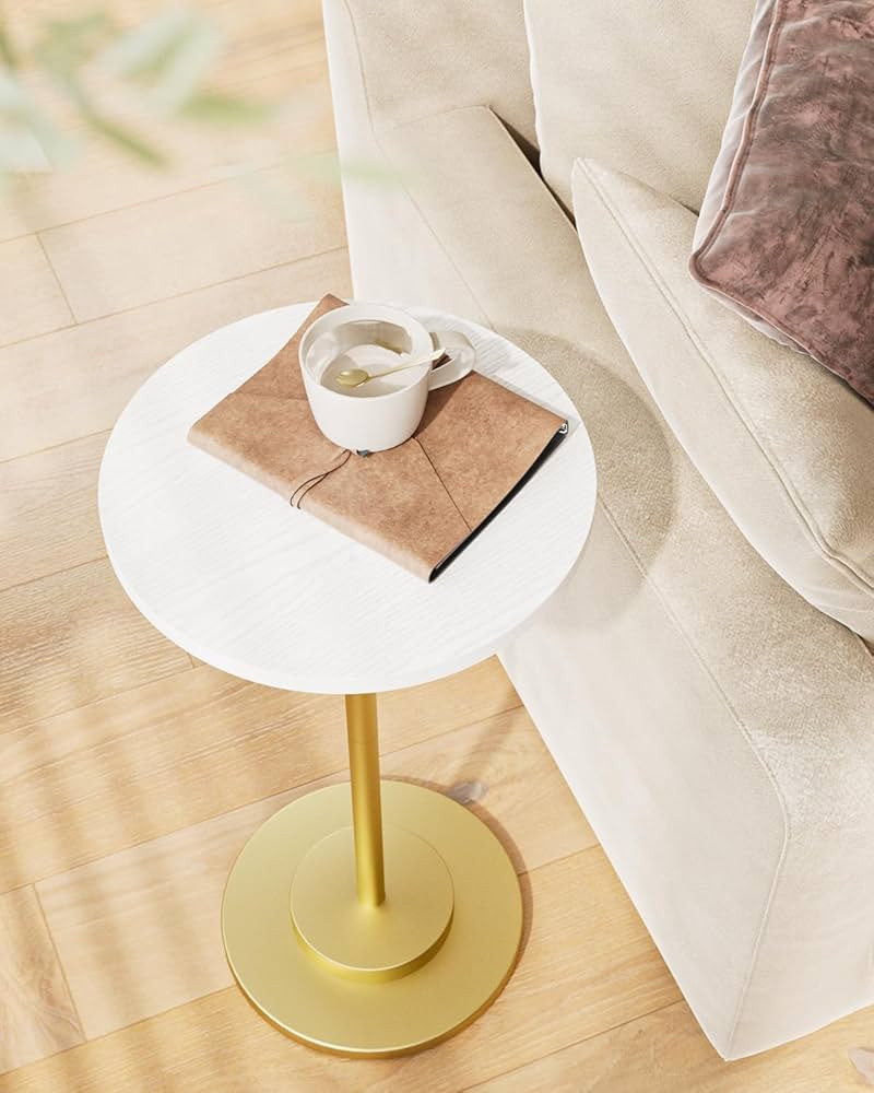 Masupu Drink Table, Round Side Table for Small Spaces, Pedestal Side Table, Small End Table with ... | Amazon (US)