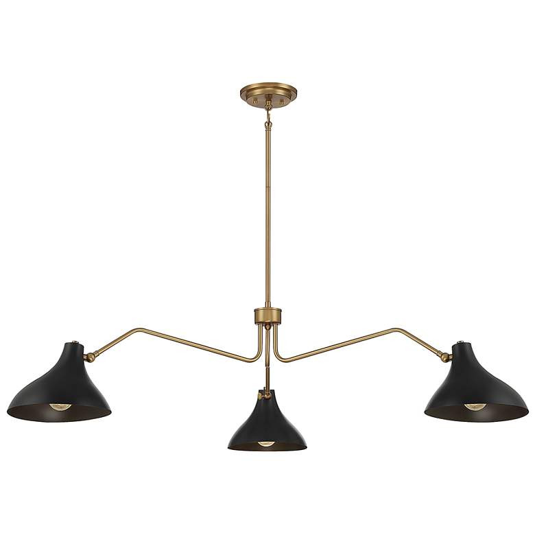 Savoy House Meridian 55" Wide Black and Brass Modern Chandelier - #405F9 | Lamps Plus | Lamps Plus