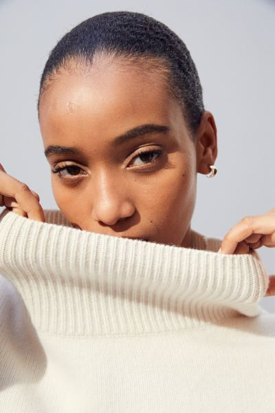 Oversized cashmere-blend jumper - Dark grey - Ladies | H&M GB | H&M (UK, MY, IN, SG, PH, TW, HK)