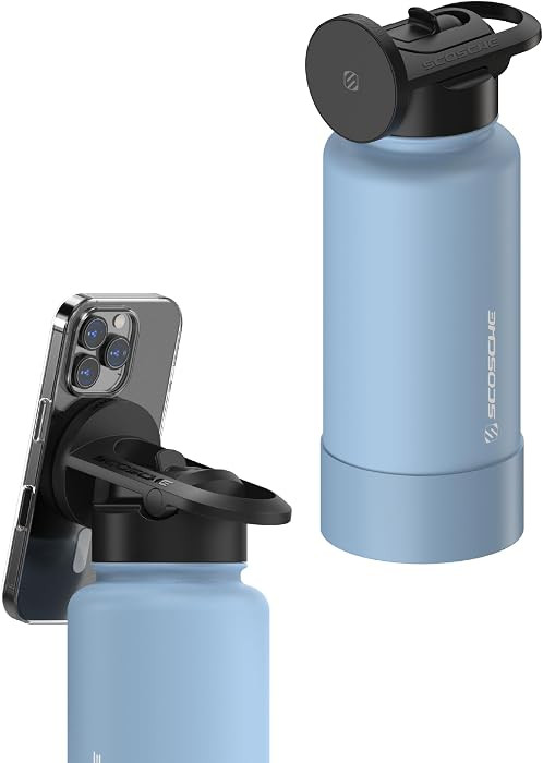 Scosche MFMS32 MagicMount Flask 32 oz Stainless Steel Water Bottle with MagSafe Phone Mount Stand... | Amazon (US)