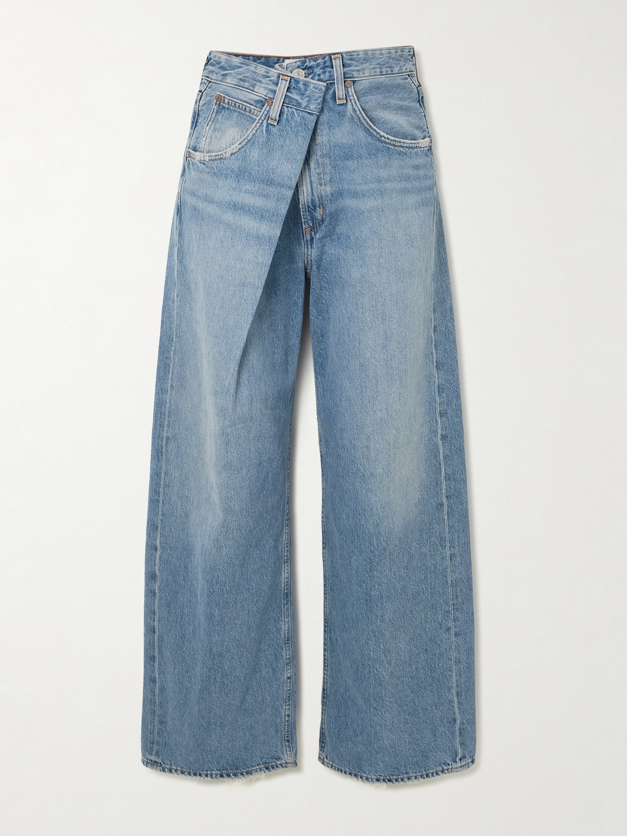 AGOLDE - Vana Asymmetric Wide-leg Jeans - Blue | NET-A-PORTER (US)