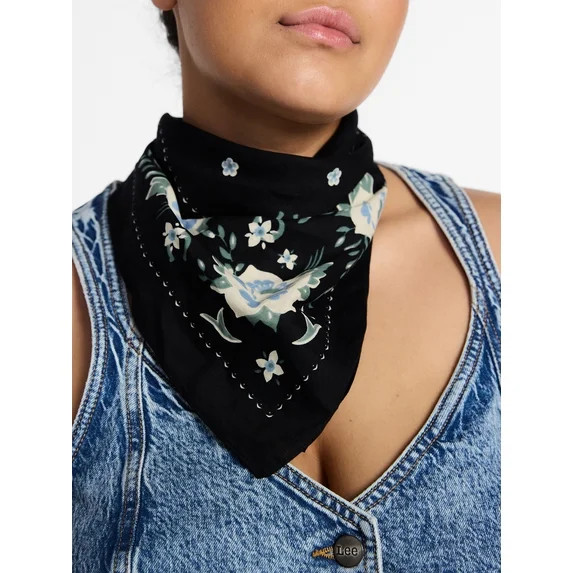 Kacey Lee Small Square Scarf, Black | Walmart (US)