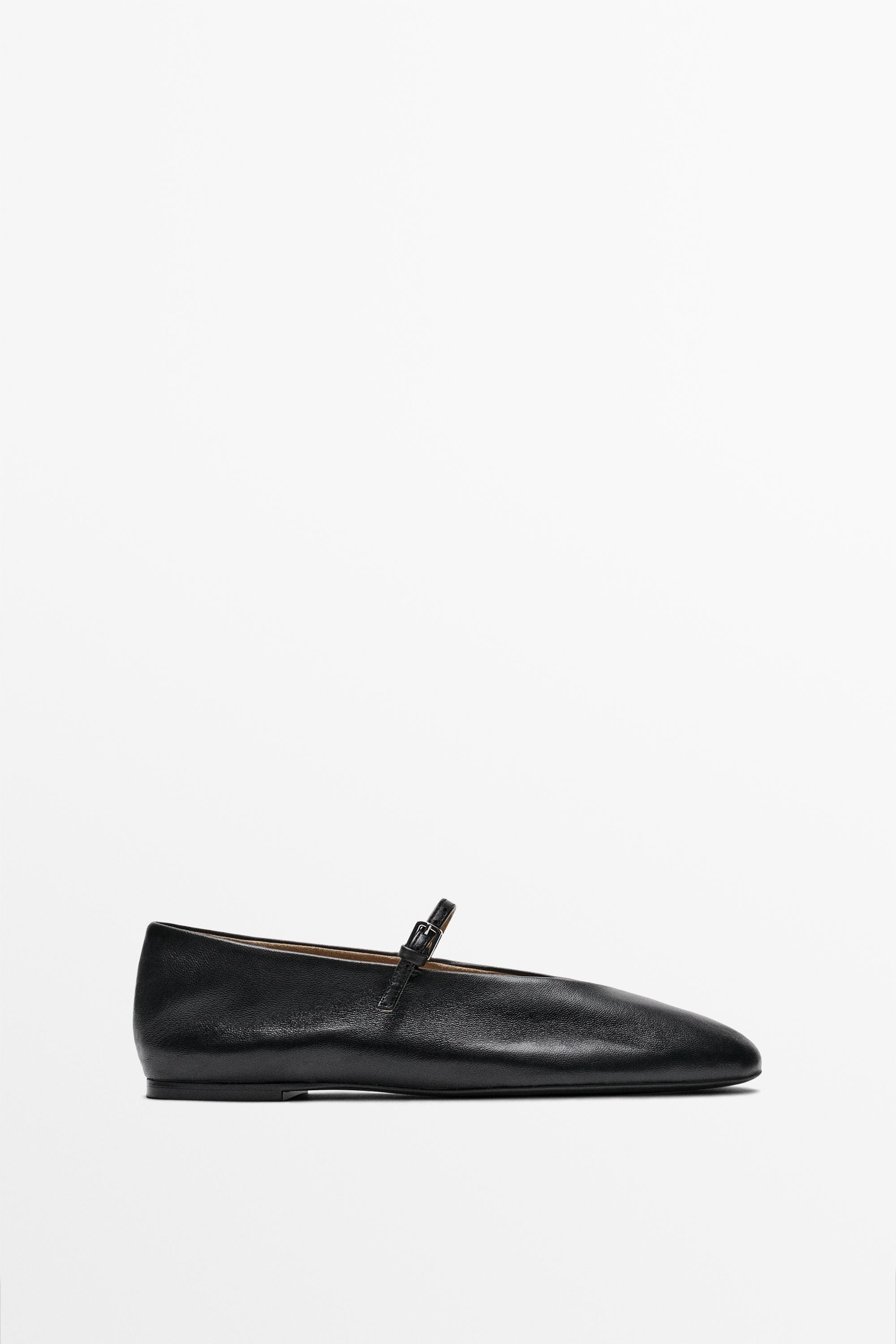 Soft leather ballerinas | Massimo Dutti UK