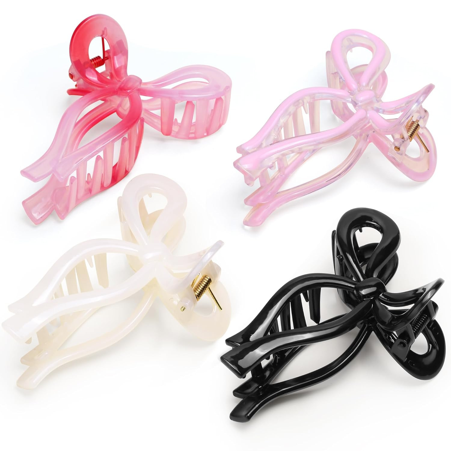 Hair Clip - Bow Claw Clip for Women, 4 Pack - Nonslip, Large Hair Clips Strong Hold - For All Hai... | Amazon (US)