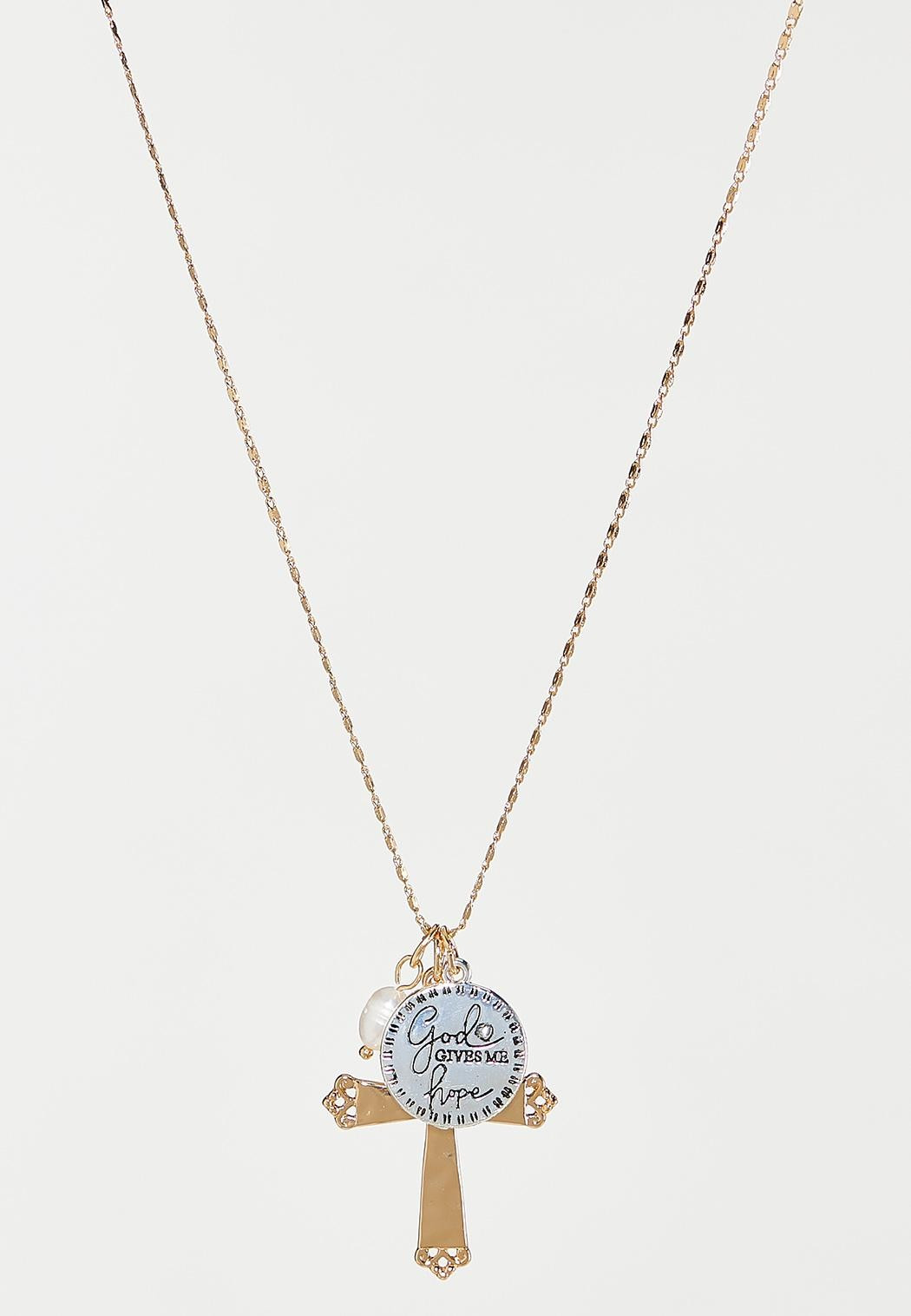 Inspirational Hope Cross Charm Necklace | Cato Fashions