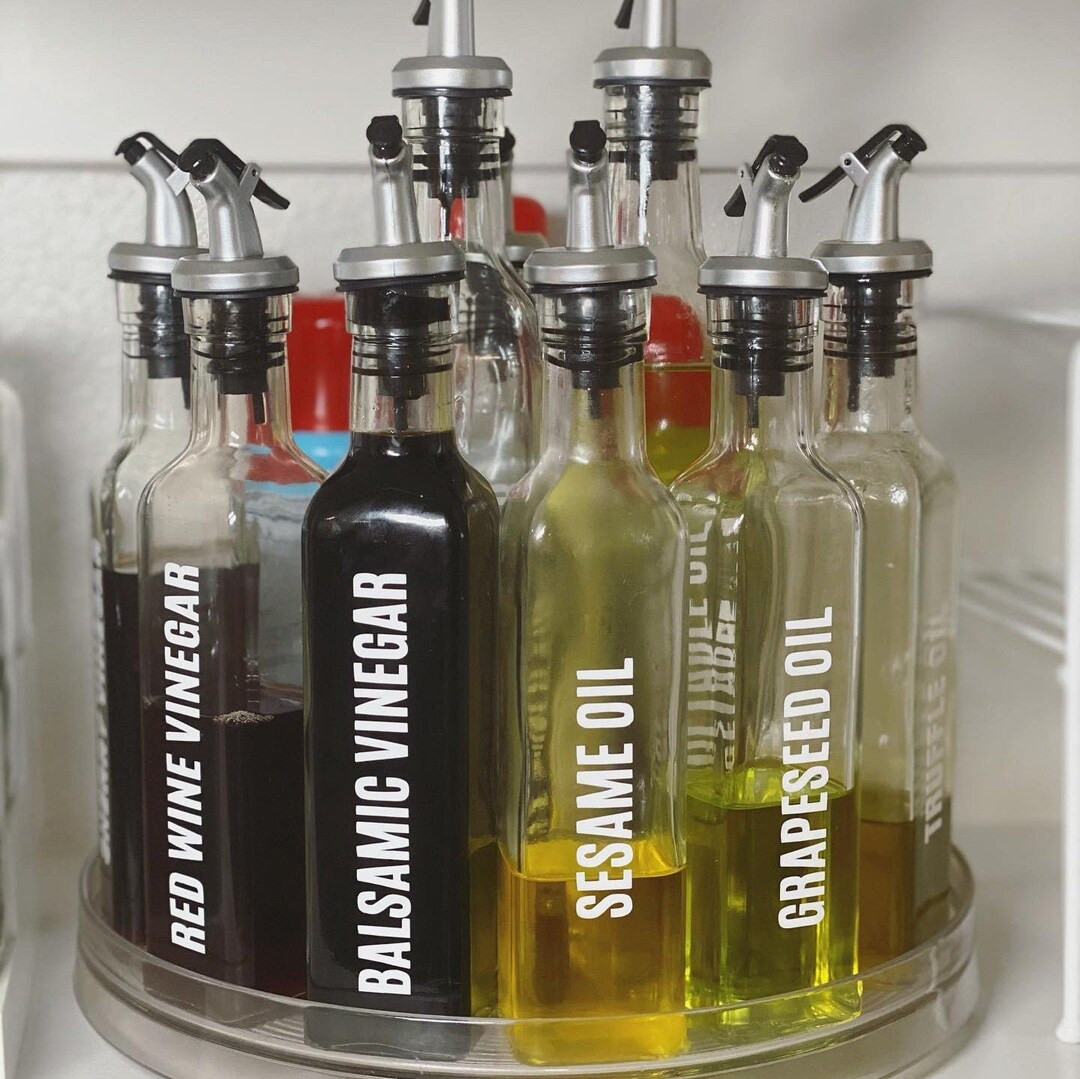 Custom Oil & Vinegar Labels, Olive Oil Bottle Decal, Custom Vinyl Labels, Pantry Labels - Etsy | Etsy (US)