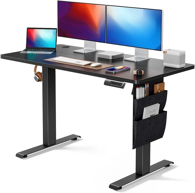Standing Desk Adjustable Height, Electric Standing Desk with Starage Bag, Stand up Desk for Home ... | Amazon (US)
