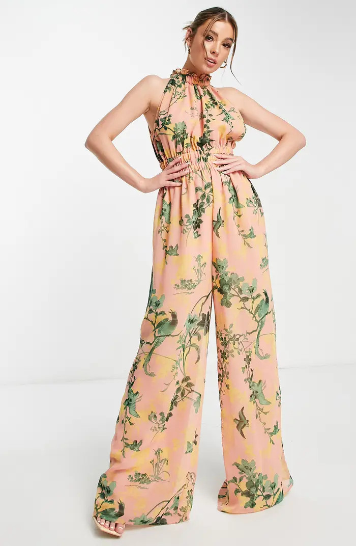 Floral Halter Jumpsuit | Nordstrom