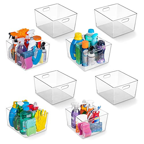 ClearSpace Clear Plastic Storage Bins – XL 8 Pack Perfect Kitchen or Pantry Organization Fridge Organizer and Storage Bins, Cabinet Organizers | Amazon (US)