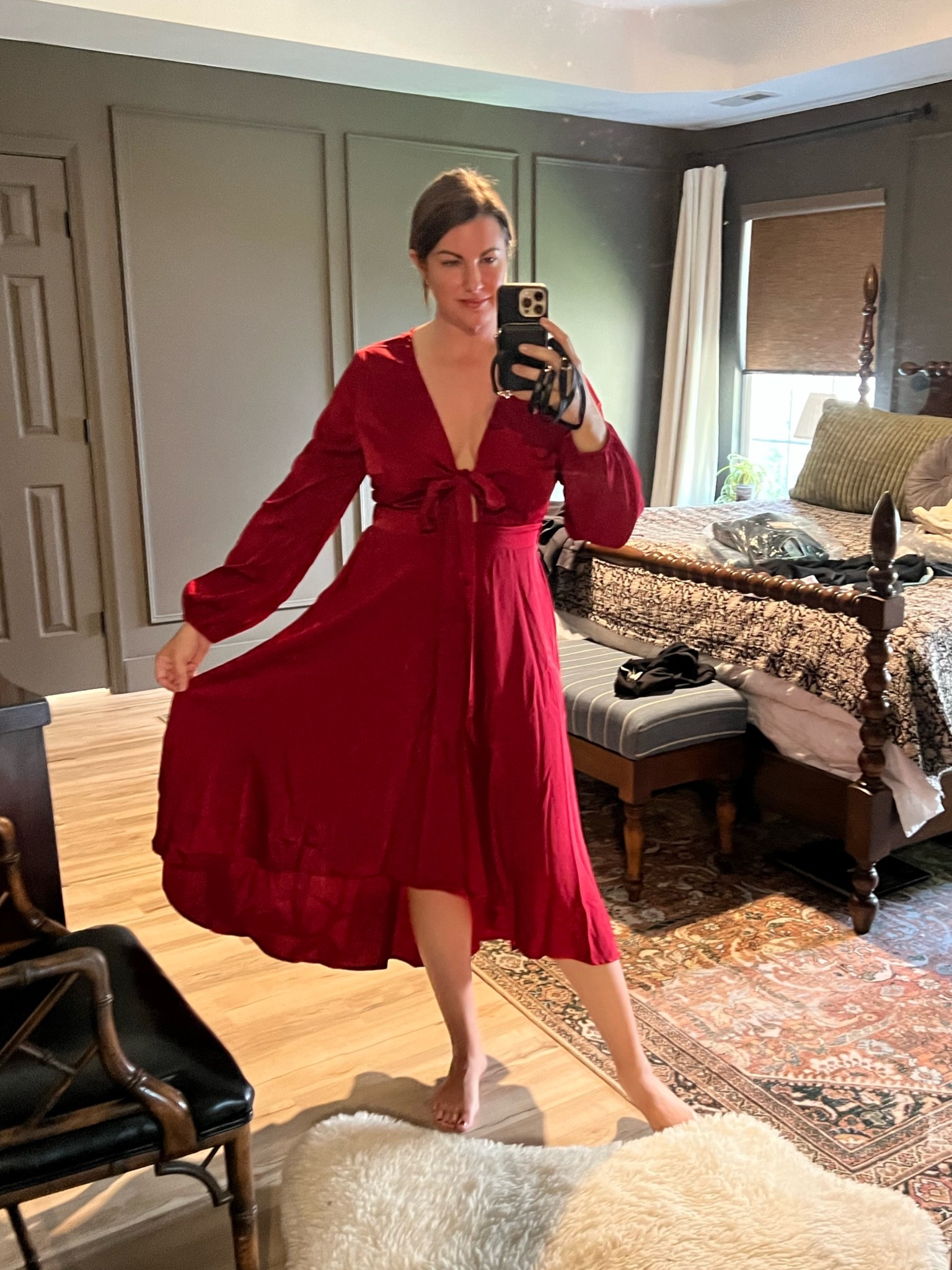 Holiday Red Dress. Fall and winter wedding guest dress. Christmas party dress  

#LTKunder50 #LTKSeasonal #LTKHoliday