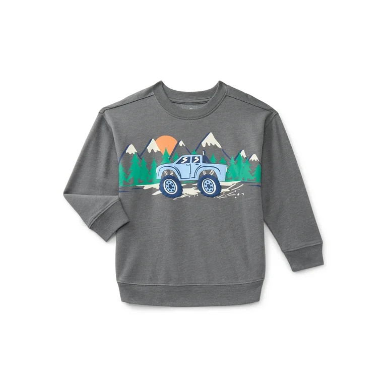 Wonder Nation Boys Graphic Sweatshirt with Long Sleeves, Size 4-10 | Walmart (US)