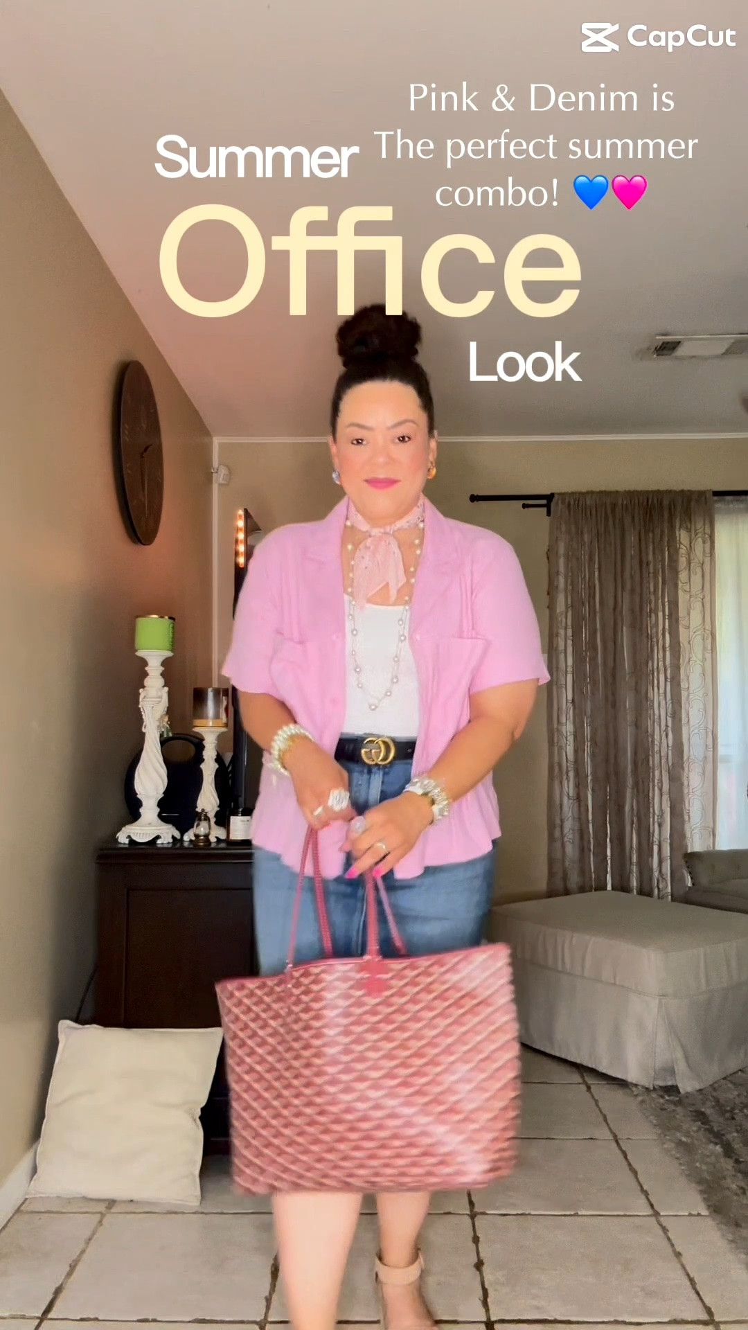 Pink cropped linen top and denim skirt is everything for a summer casual work fit. @Shapermint @shoplc @Macys @Target @amazonfindsandfashion

#LTKootd #LTKOver40 #LTKMidsize
