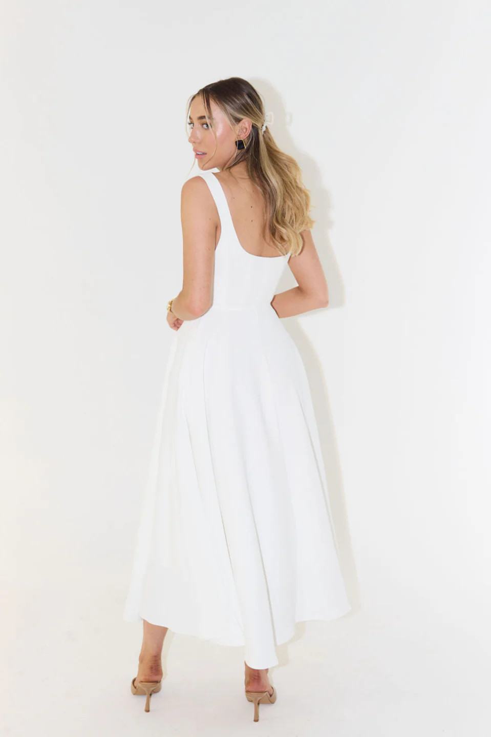 The Ultimate Muse High Waist Square Neck Midi Dress | Odd Muse