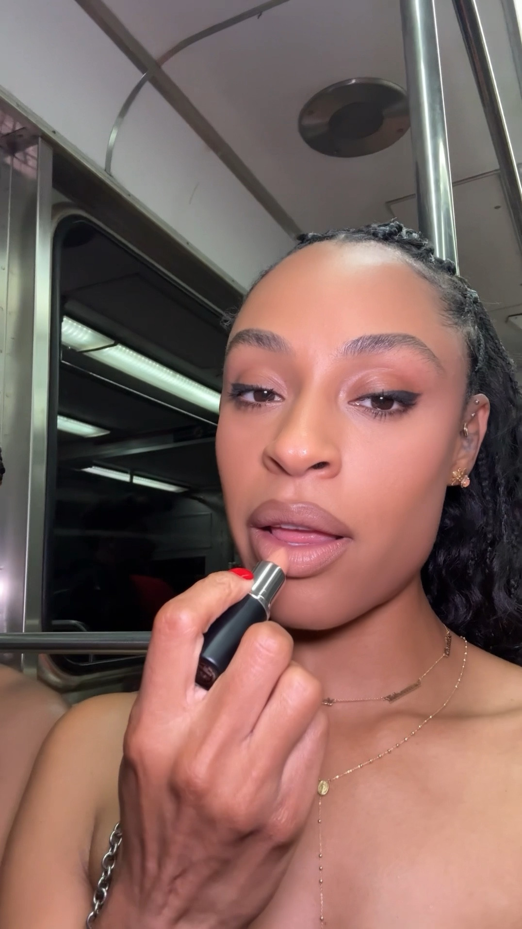 Perfect lip combo … peachstock and cork liner! 