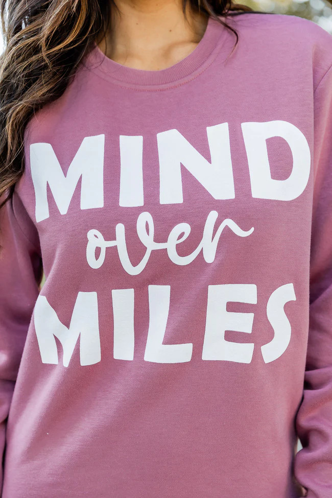 Mind Over Miles Deep Mauve Graphic Sweatshirt | Pink Lily