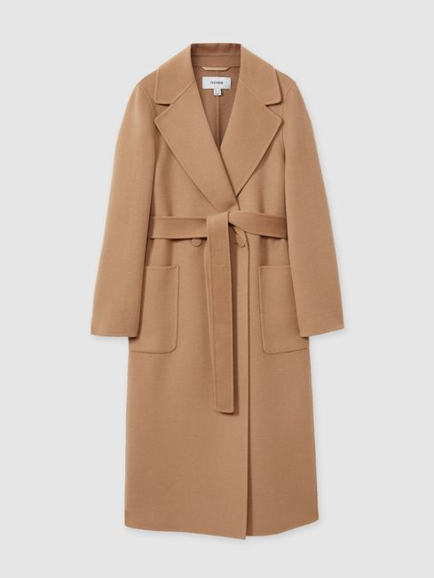 Lucia
                Wool Blend Double Breasted Blindseam Coat | Reiss UK