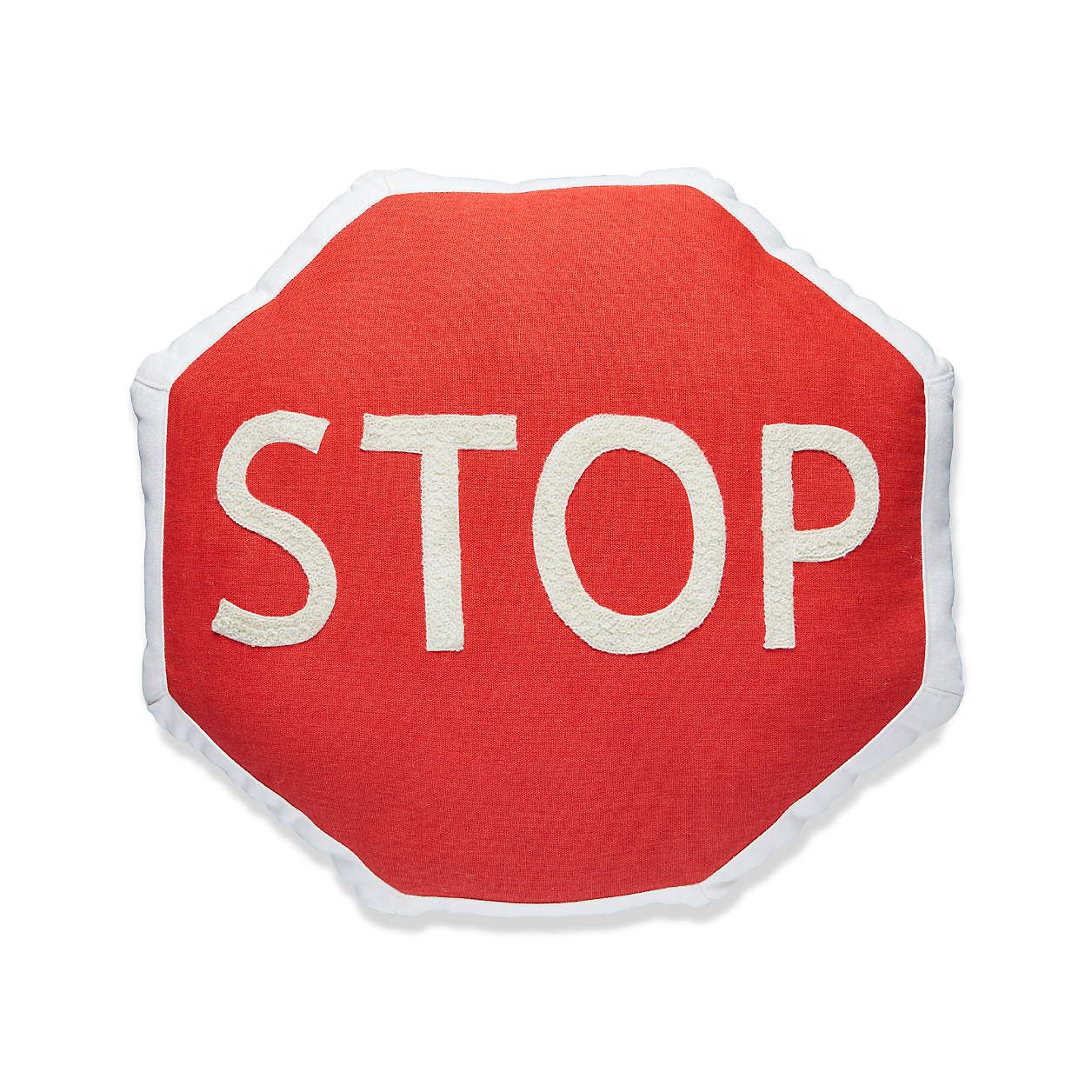 Stop Traffic Sign Throw Pillow + Reviews | Crate and Barrel | Crate & Barrel