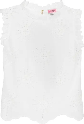 kate spade new york suns eyelet sleeveless cotton top | Nordstrom | Nordstrom